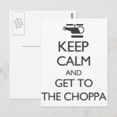 Blijf kalm en ga naar de Choppa Briefkaart (Voorkant / Achterkant)