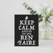 Blijf kalm en ga naar de Ren Faire Briefkaart (Staand voorkant)