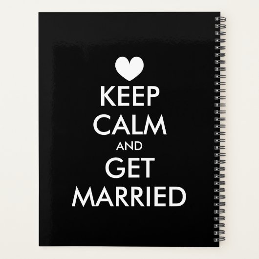 Blijf kalm en ga trouwen bruiloft planner boek (Achterkant)