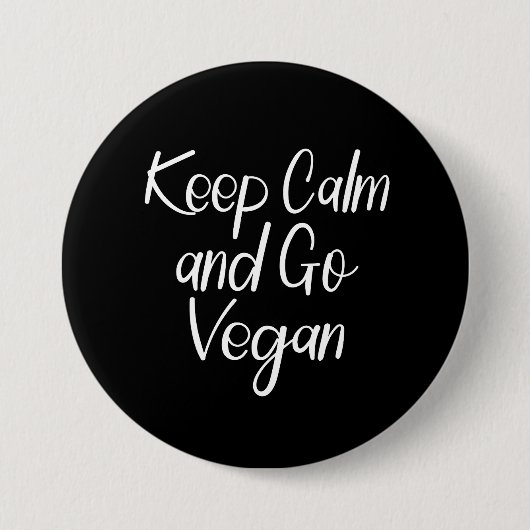 Blijf kalm en ga vegan ronde button 7,6 cm (Voorkant)