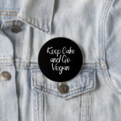 Blijf kalm en ga vegan ronde button 7,6 cm (In situ)
