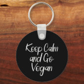 Blijf kalm en ga vegan sleutelhanger (Voorkant)