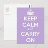 Blijf kalm en ga verder met het Briefkaart van lav (Voorkant / Achterkant)