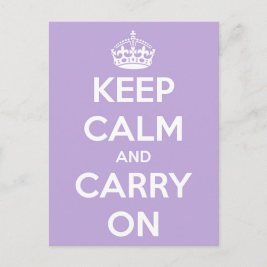 Blijf kalm en ga verder met het Briefkaart van lav (Voorkant)