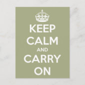 Blijf kalm en ga verder met Sage Green Briefkaart (Voorkant)