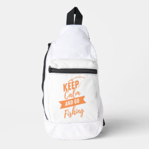 Blijf kalm en ga vissen sling bag