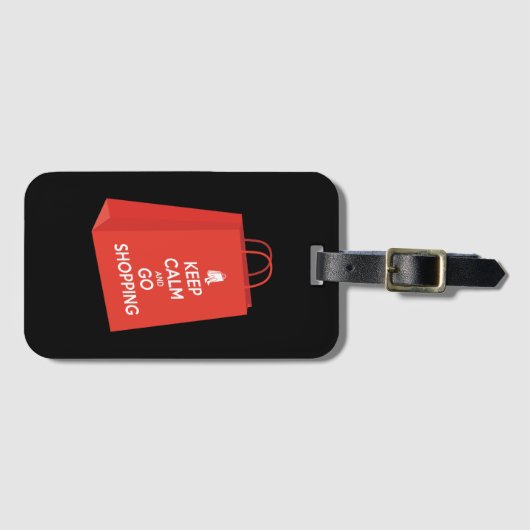 Blijf kalm en ga winkelen (bag2) bagagelabel (Voorkant (horizontaal))