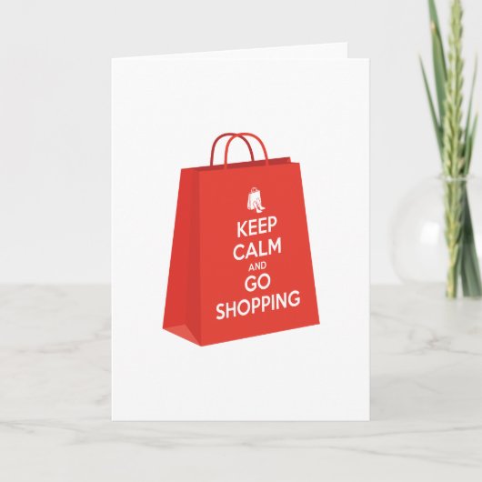 Blijf kalm en ga winkelen (bag2) bedankkaart (Voorkant)