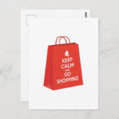 Blijf kalm en ga winkelen (bag2) briefkaart (Voorkant / Achterkant)