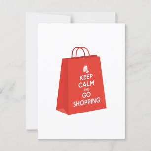 Blijf kalm en ga winkelen (bag2) briefkaart
