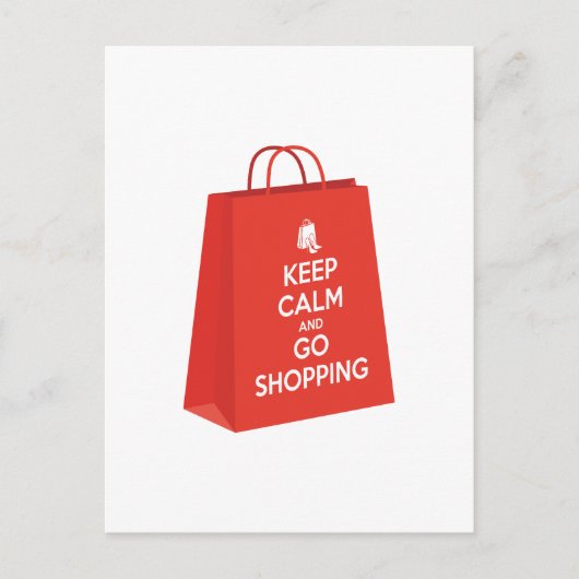 Blijf kalm en ga winkelen (bag2) briefkaart (Voorkant)