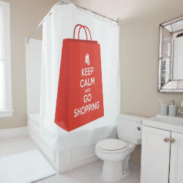Blijf kalm en ga winkelen (bag2) douchegordijn