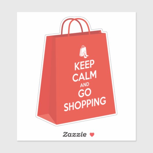 Blijf kalm en ga winkelen (bag2) sticker (Vel)