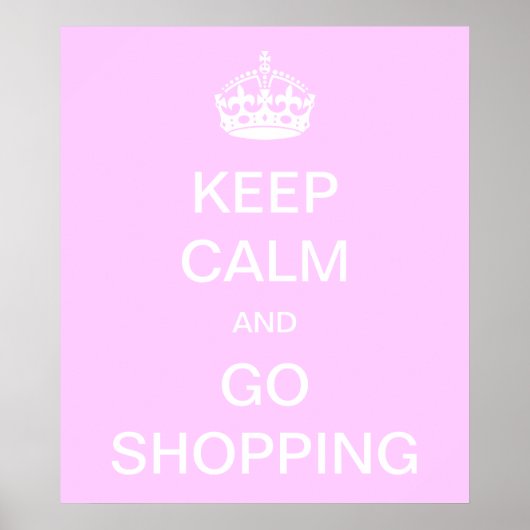 Blijf kalm en ga winkelen poster (Voorkant)