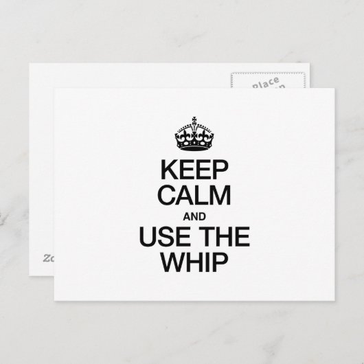 BLIJF KALM EN GEBRUIK DE ZWEEP BRIEFKAART (Voorkant / Achterkant)