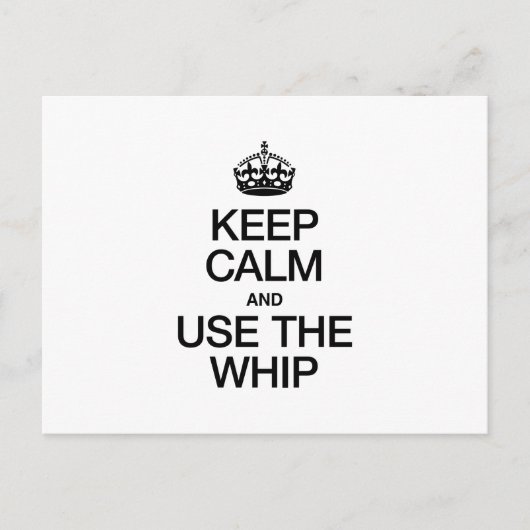 BLIJF KALM EN GEBRUIK DE ZWEEP BRIEFKAART (Voorkant)