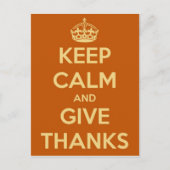 Blijf kalm en geef Bedankt Briefkaart (Voorkant)