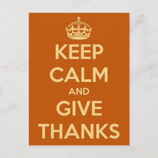 Blijf kalm en geef Bedankt Briefkaart (Voorkant)