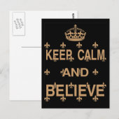 Blijf kalm en geloof briefkaart (Voorkant / Achterkant)