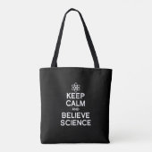 Blijf kalm en geloof wetenschap tote bag (Achterkant)