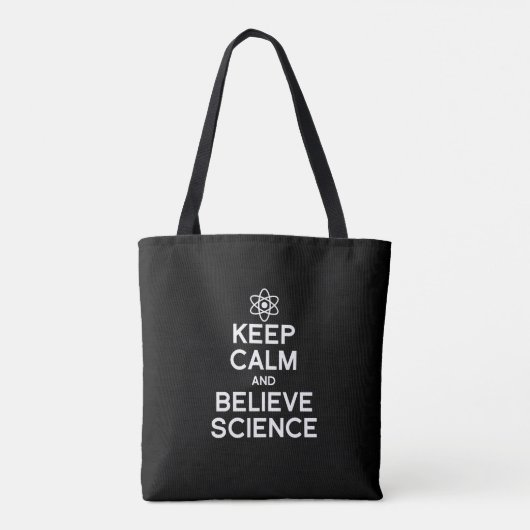Blijf kalm en geloof wetenschap tote bag (Achterkant)