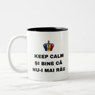 Blijf Kalm En Gelukkig Dat Het Niet Slechter Is Tweekleurige Koffiemok