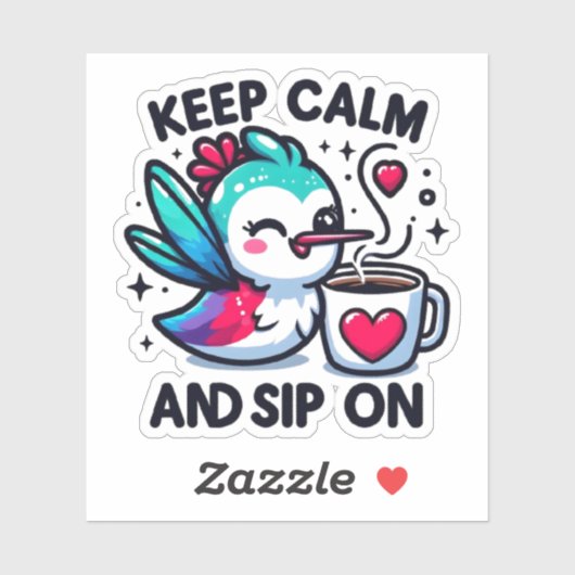 Blijf kalm en geniet van de Grappige Hummingbird-S Sticker (Vel)