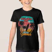 Blijf kalm en geniet van de zomer Tri-Blend shirt (Voorkant)