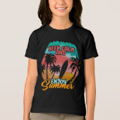 Blijf kalm en geniet van de zomer Tri-Blend shirt (Voorkant)
