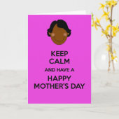 Blijf kalm en geniet van een vrolijke Moederdag Kaart (Gele Bloem)
