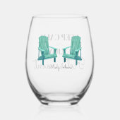 Blijf kalm en geniet van pensioen Stemless wijngla Wijnglas Zonder Voet (Achterkant)