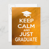 Blijf kalm en gewoon Afstuderen Aankondigingskaart (Voorkant / Achterkant)