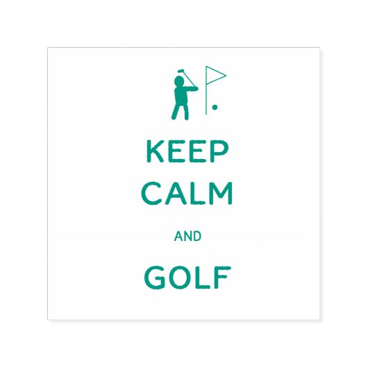 Blijf kalm en golfen met Putting Green Flag Zelfinktende Stempel (Design)