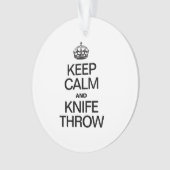Blijf kalm en gooi messen ornament (voorkant)