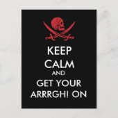 Blijf kalm en haal je arm. betreffende piraatBrief Briefkaart (Voorkant)