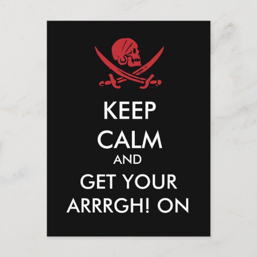 Blijf kalm en haal je arm. betreffende piraatBrief Briefkaart (Voorkant)