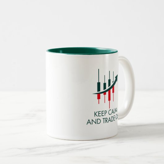Blijf kalm en handel op Mok (Voorkant rechts)