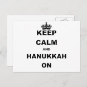 BLIJF KALM EN HANUKKAH AAN FEESTDAGENKAART (Voorkant / Achterkant)