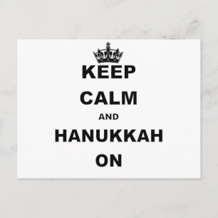 BLIJF KALM EN HANUKKAH AAN FEESTDAGENKAART