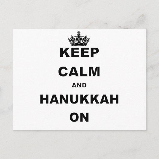 BLIJF KALM EN HANUKKAH AAN FEESTDAGENKAART (Voorkant)