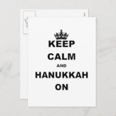 BLIJF KALM EN HANUKKAH AAN FEESTDAGENKAART (Voorkant / Achterkant)