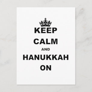 BLIJF KALM EN HANUKKAH AAN FEESTDAGENKAART