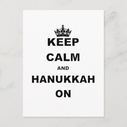 BLIJF KALM EN HANUKKAH AAN FEESTDAGENKAART (Voorkant)