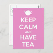 Blijf kalm en heb een roze Briefkaart (Voorkant / Achterkant)