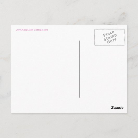 Blijf kalm en heb een roze Briefkaart (Achterkant)