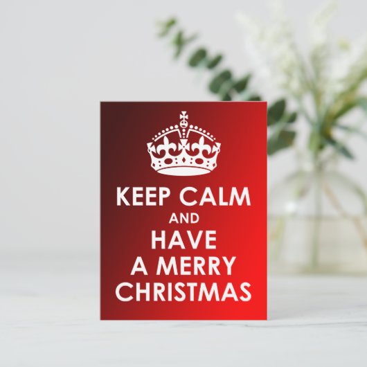 Blijf kalm en heb een vrolijk kerstrood Briefkaart (Staand voorkant)