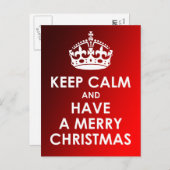 Blijf kalm en heb een vrolijk kerstrood Briefkaart (Voorkant / Achterkant)