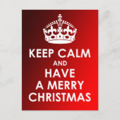 Blijf kalm en heb een vrolijk kerstrood Briefkaart (Voorkant)