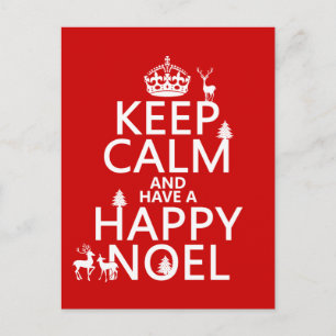 Blijf kalm en hebben een gelukkig Noel (kerst) Feestdagenkaart