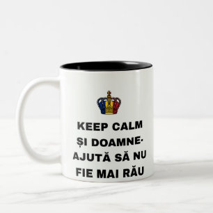 Blijf KALM EN HEER HELP ZODAT HET NIET ERGER WORDT Tweekleurige Koffiemok